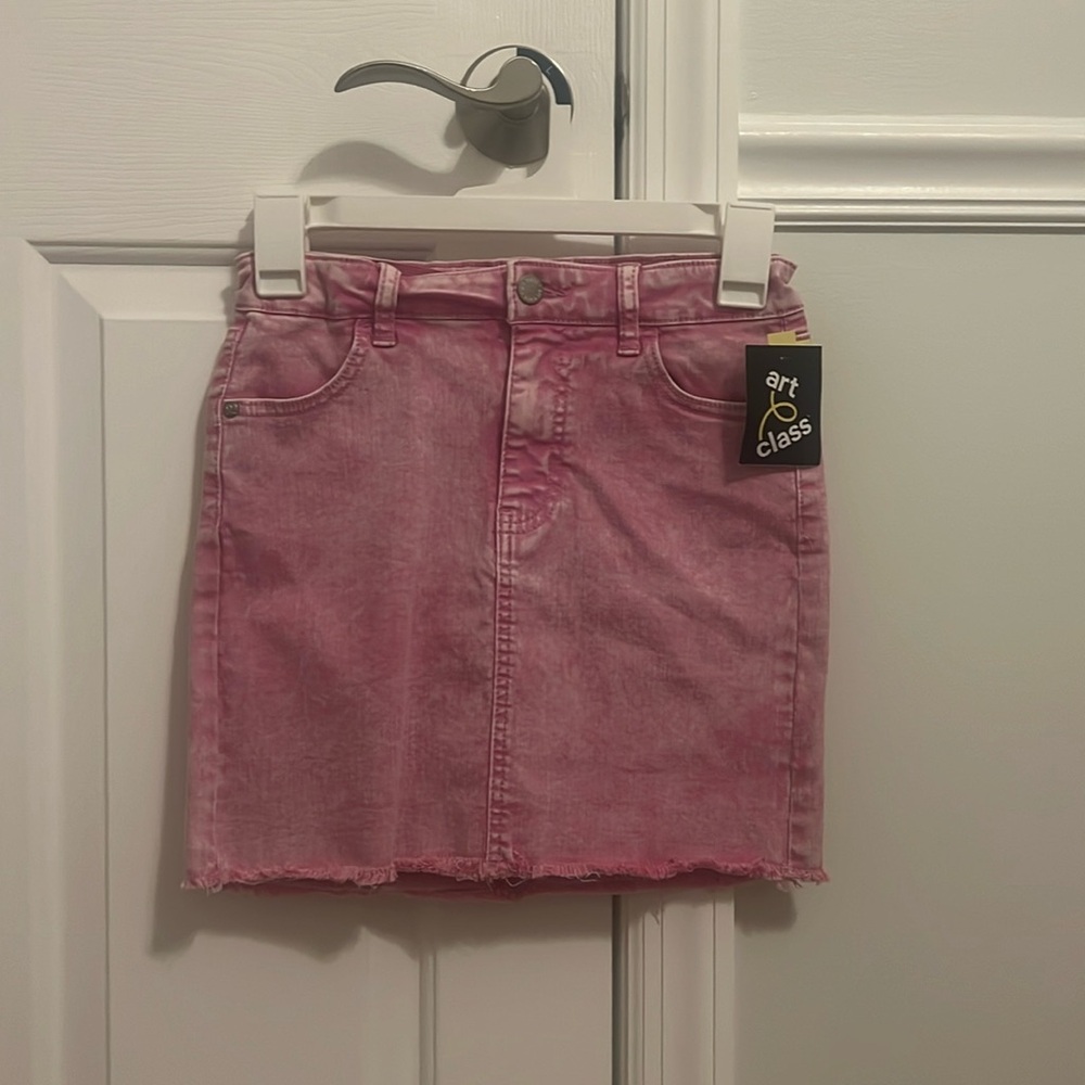 Pink Jean Skirt